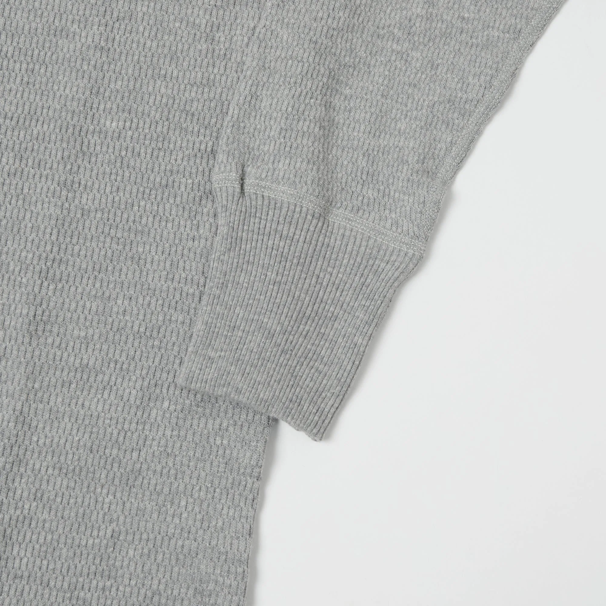 Warehouse & Co 5904 L/S Waffle Knit Henley - Heather Grey