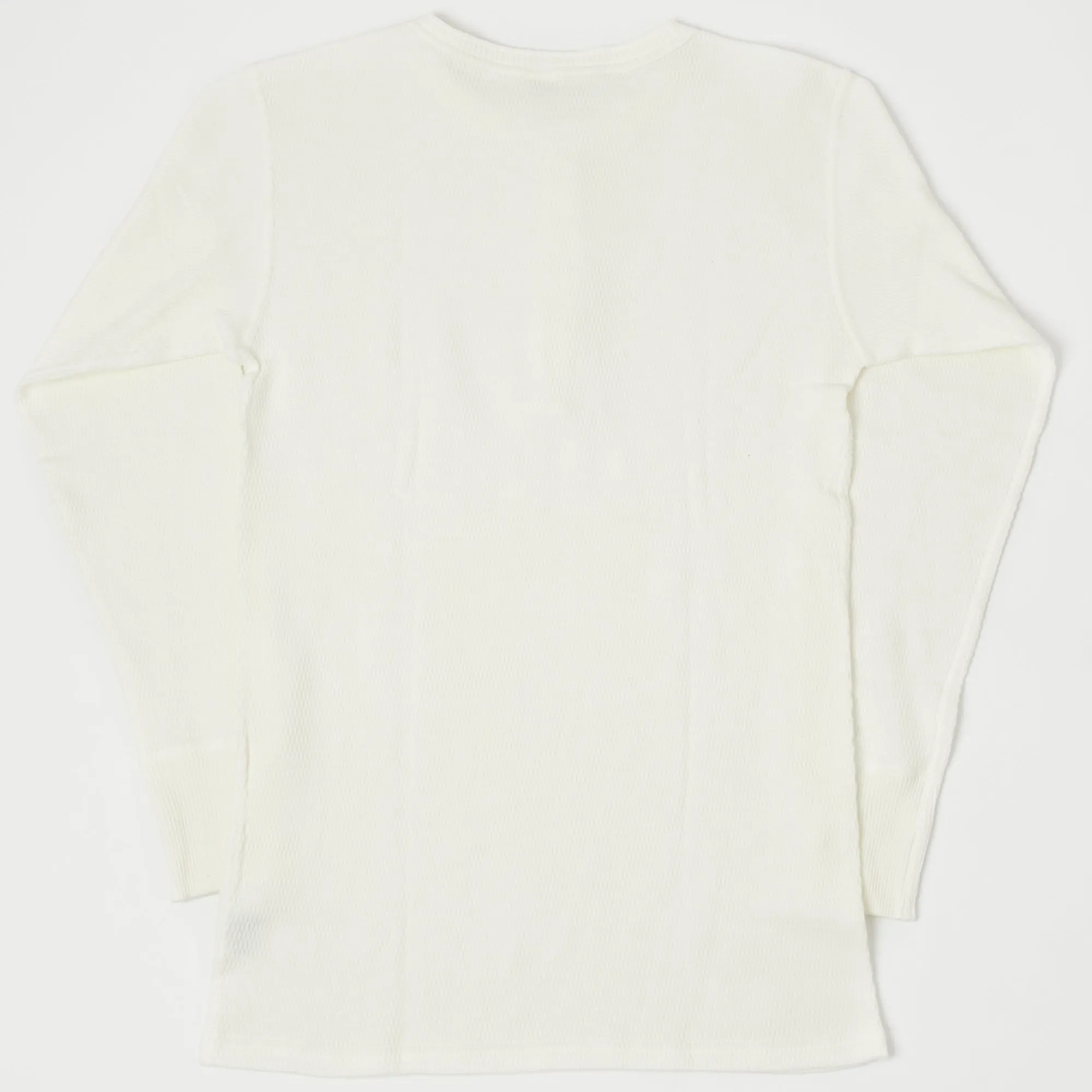 Warehouse & Co 5904 LS Waffle Knit Henley - Off White