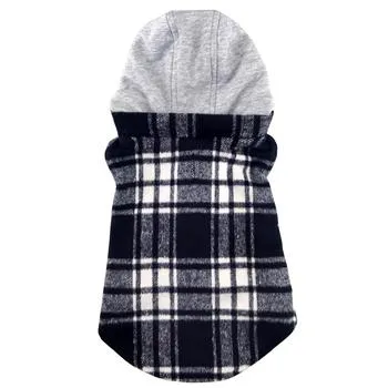 Weekender Dog Sweatshirt Hoodie - Black & White Plaid Flannel