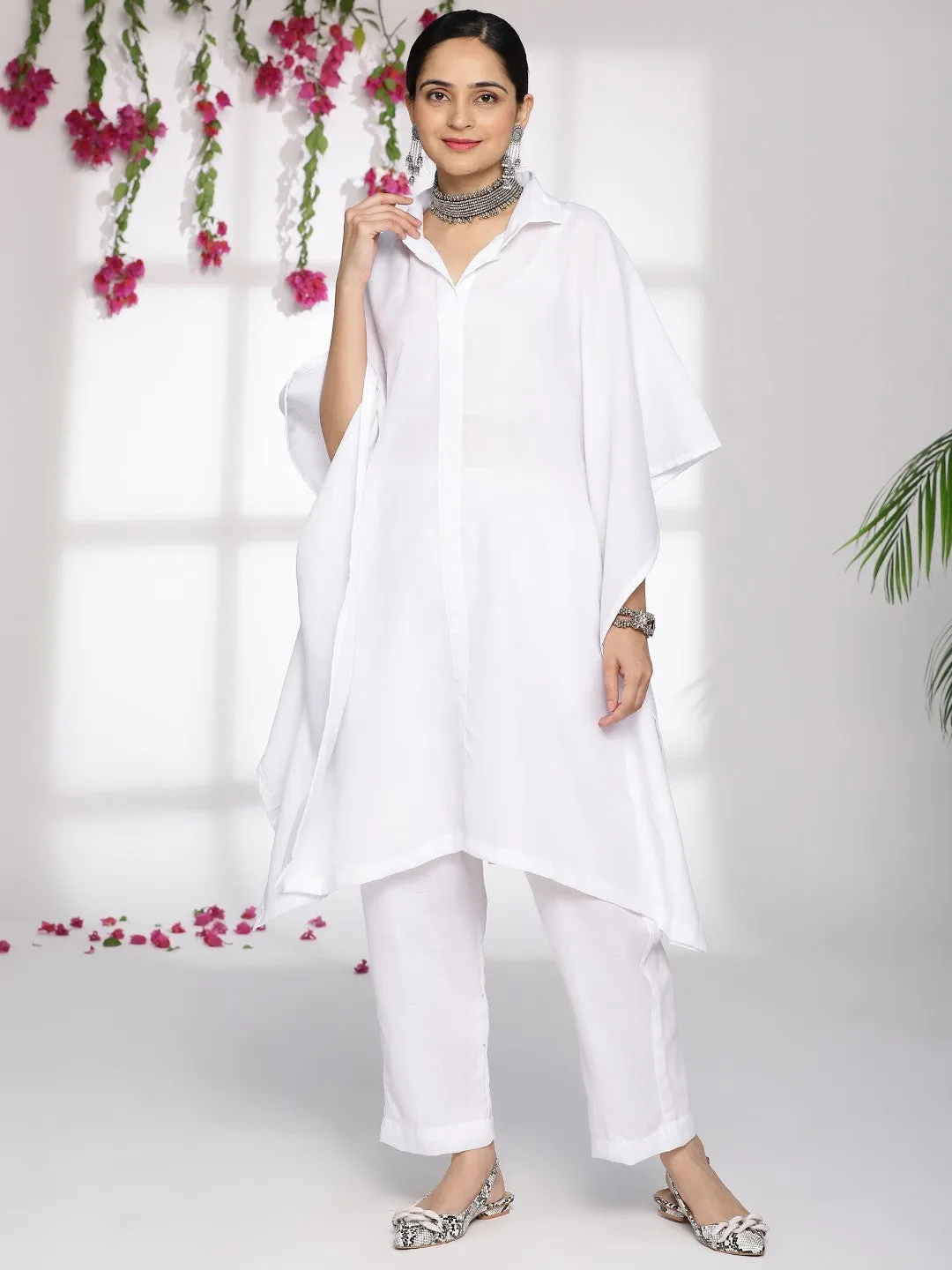 White CottonSlub ShirtKurta