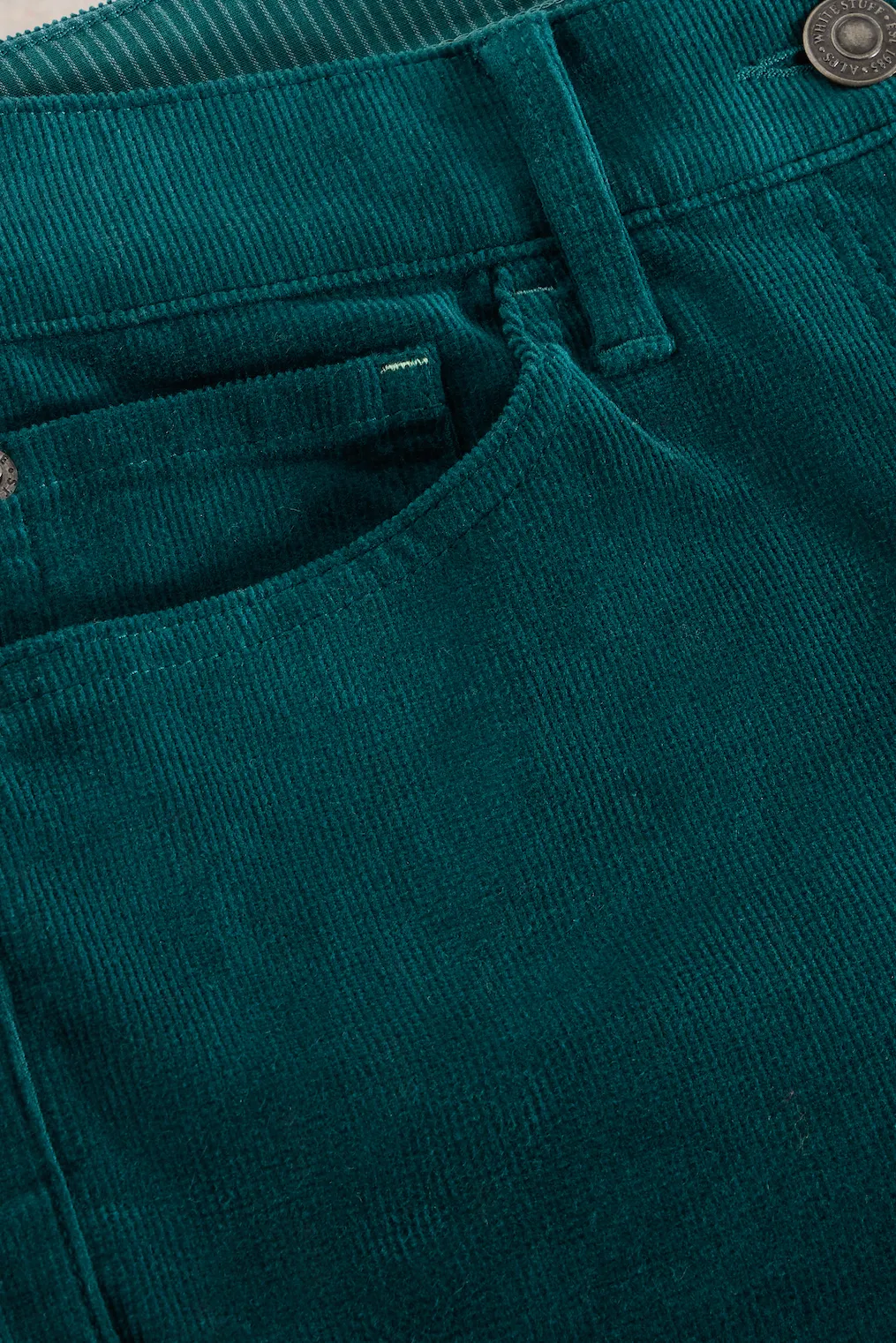 White Stuff Brooke Straight Cord Trouser in Dark Green