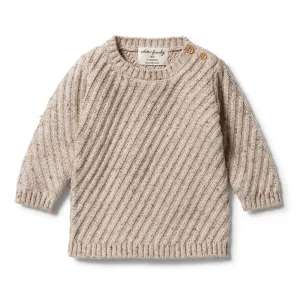 Wilson and Frenchy Knitted Jacquard Jumper Oatmeal Fleck