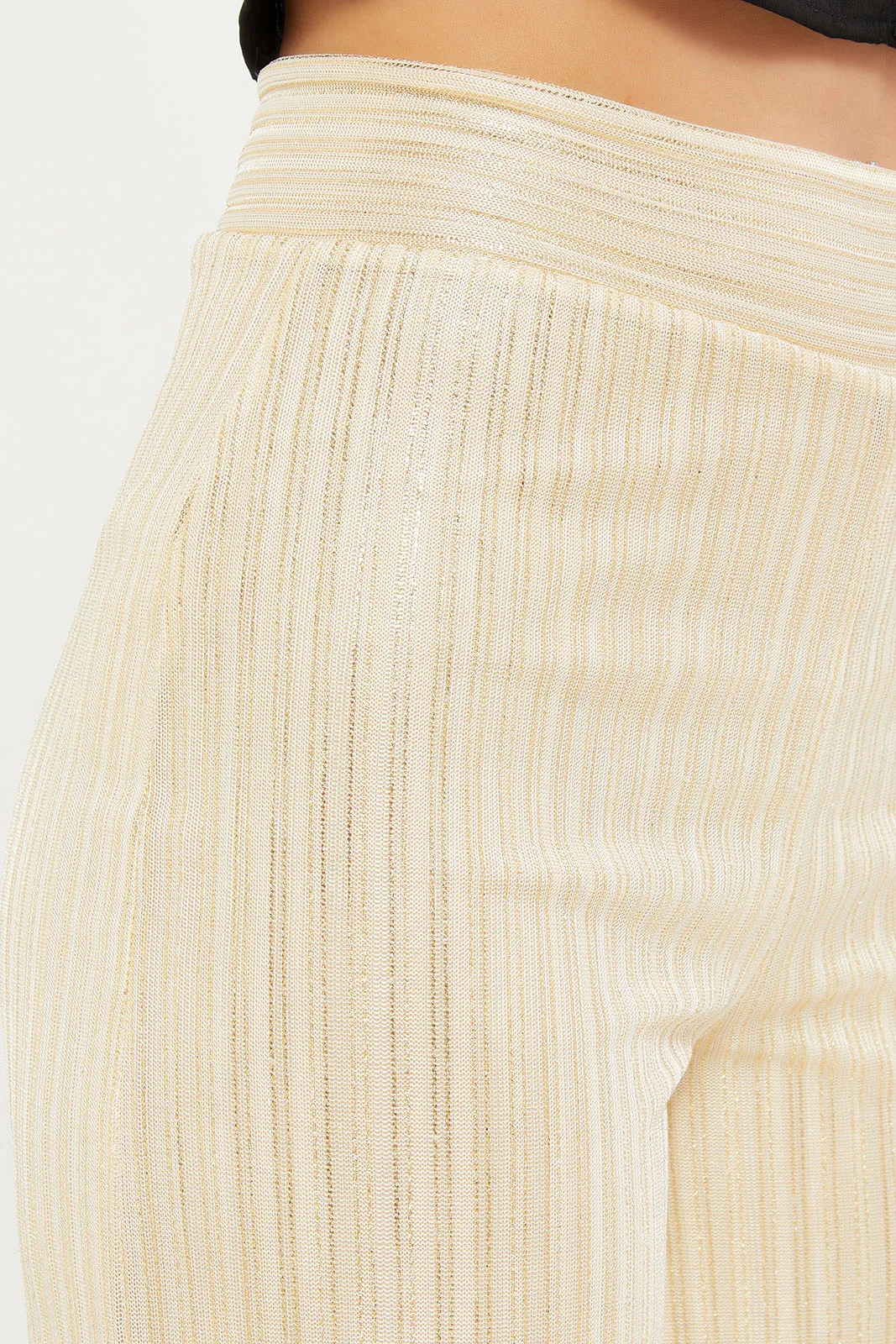 Women Gold Metallic Trouser