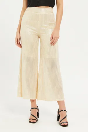 Women Gold Metallic Trouser