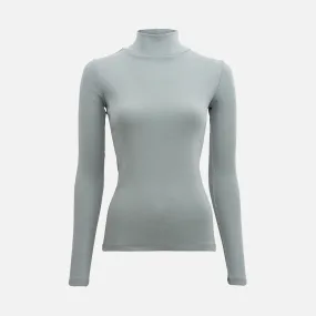 Womens Merino Wool Vakrast Roll Neck Top - Arctic Mist