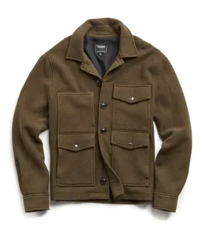 Wool Cruiser Jacket in Olive