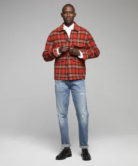 Wool Plaid Cruiser Jacket in Orange